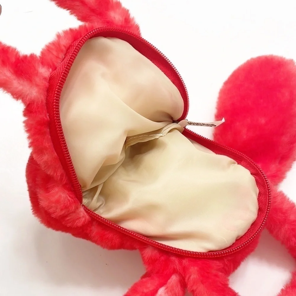 Plushies red dog zipper pouch mini purse